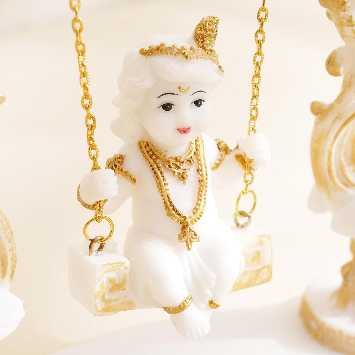 Home Centre Dhayana Polyresin Krishna on Swing Figurine