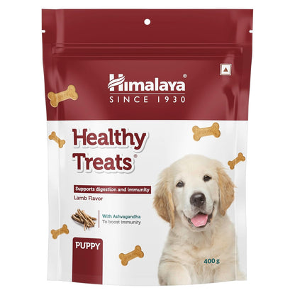 Himalaya Healthy Treats for Puppies | Lamb | 400g | with Ashwagandha & Fennel Seeds | Protein-Rich Puppy Snack