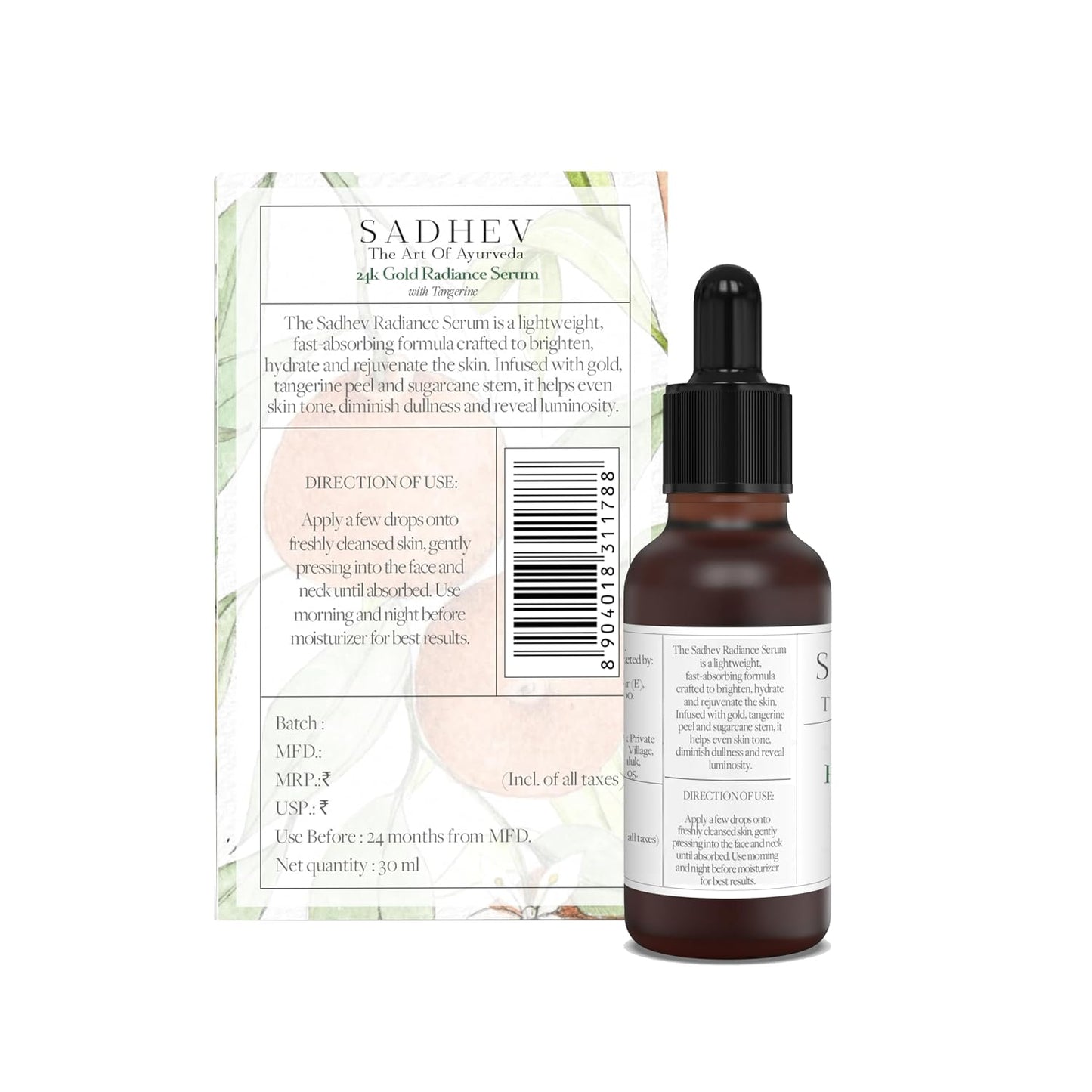 Sadhev Ayurvedic 24K Gold Radiance Serum - 30ml