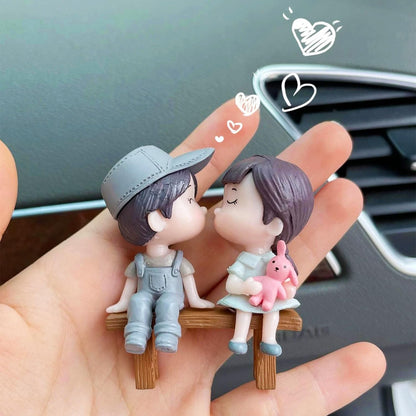 ascension Miniature Couple Sitting On Chair Gift for Girlfriend Boyfriend Husband Wife Miniature Adventure Showpiece for Valentines Day Gift Kissing Lovely Couple Valentine Gifts