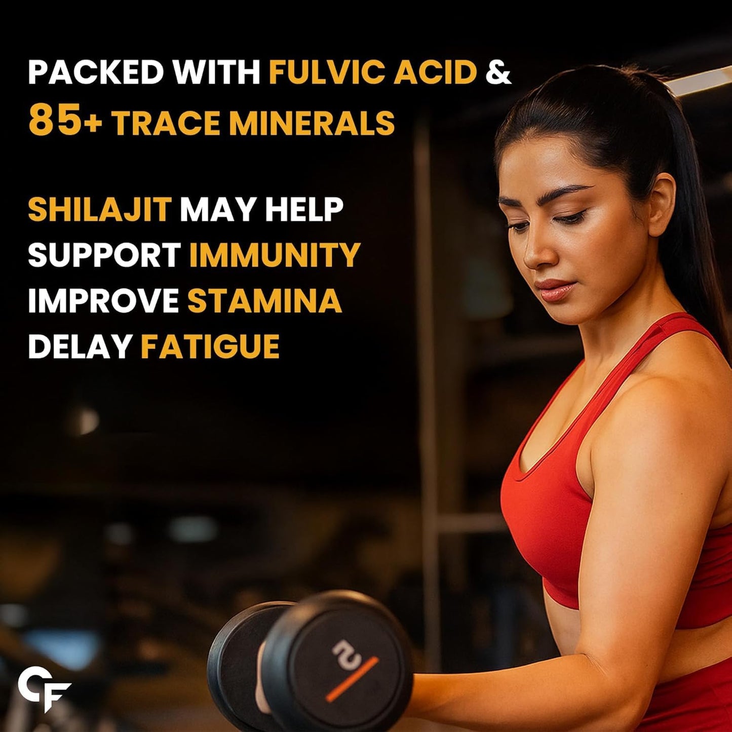 Carbamide Forte Shilajit Gold Capsules For Women With Pure Shilajeet Swarna Bhasma, Saffron & Ashwagandha | Himalayan Shilajit for Women | Shilajeet Gold Original | 60 Veg Capsules