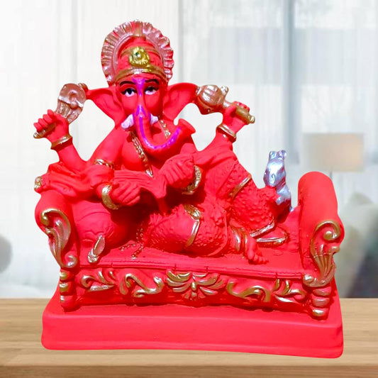 Ganesha Ganesh Ganpati Gajanan Statue Idol Murti Gift Item Decorative Showpiece Multicolor Polyresin Pack of 1 (B15)