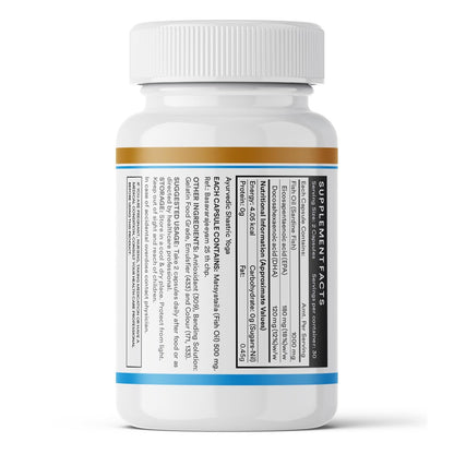 INLIFE Fish Oil Capsules Omega 3 1000mg | 180mg EPA & 120mg DHA | Supports Brain, Heart, Joint & Eye Health - 60 Liquid Filled Capsules