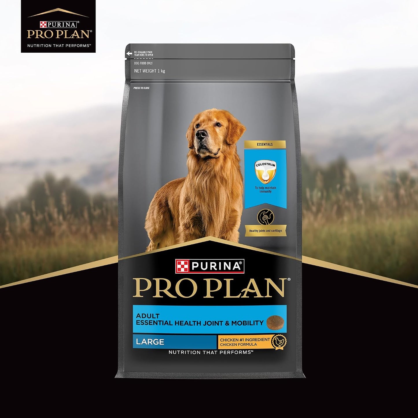 Purina Pro Plan Adult Dog Dry Food for Large Breed Dogs, 1kg Pack | With Complete & Balanced Nutrition, High Digestibility, Proprietary Blend, No Added Artificial Colours & Flavours