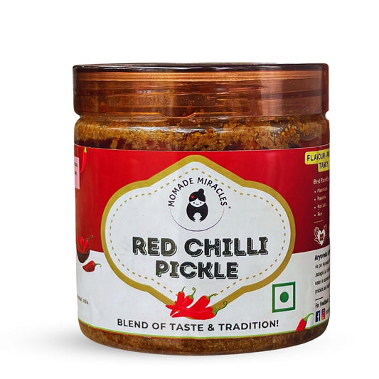 Momade Miracles Red Chilli Pickle in Fresh Mustard Oil | Homemade Bharwa Lal Mirch Achar | Spicy & Tangy Stuffed Red Chili Pickle | Traditional Indian Recipe | Authentic Flavor with Less Oil | 400g
