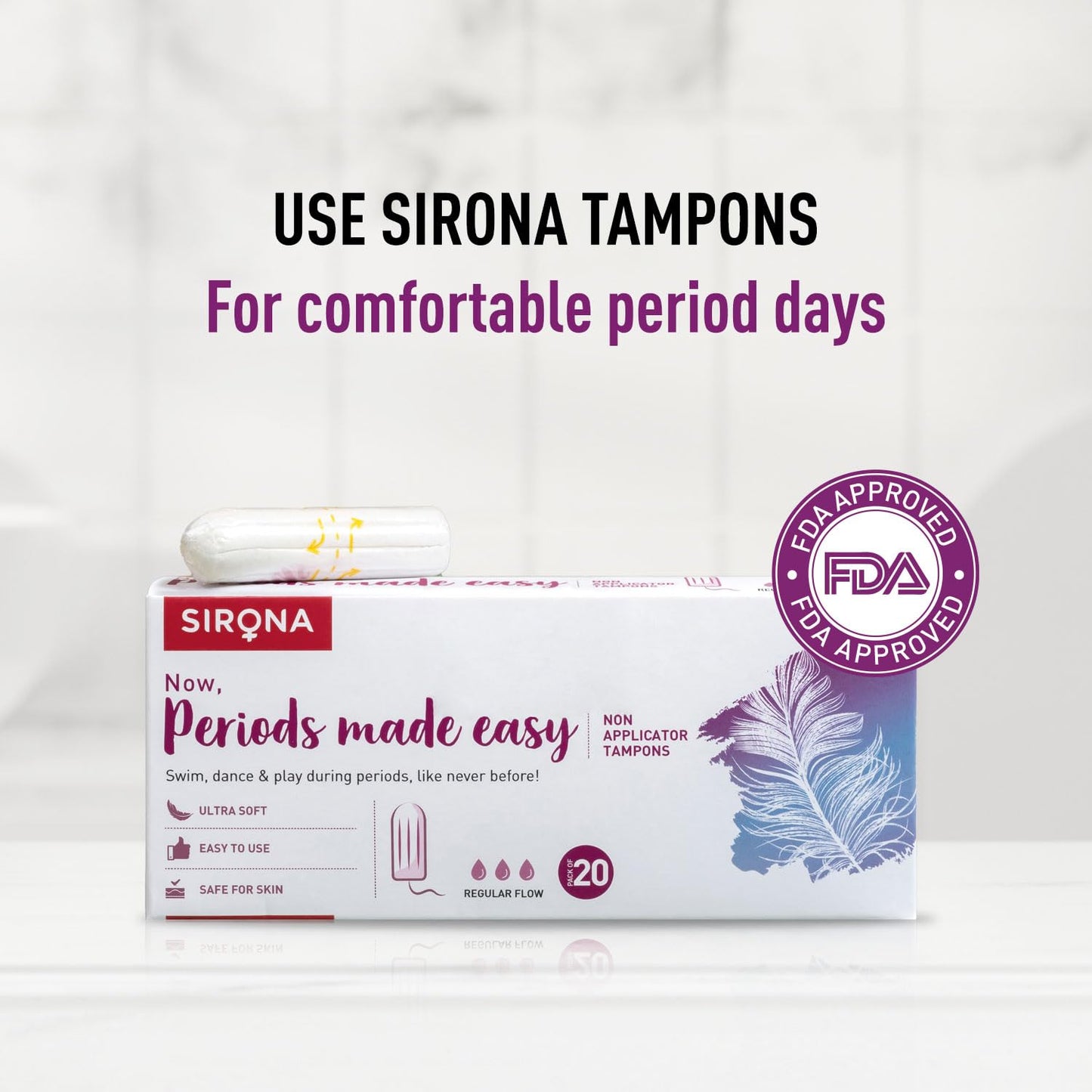 Sirona Disposable Period Panties for Women | L – XL | 360° Sanitary Protection for Heavy Flow & Sirona Period Made Easy Tampons - 20 Piece | For Heavy Flow