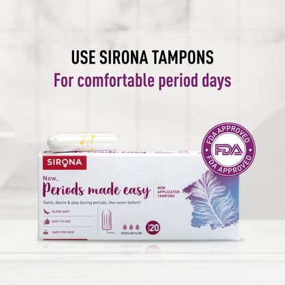 Sirona Disposable Period Panties for Women | L – XL | 360° Sanitary Protection for Heavy Flow & Sirona Period Made Easy Tampons - 20 Piece | For Heavy Flow