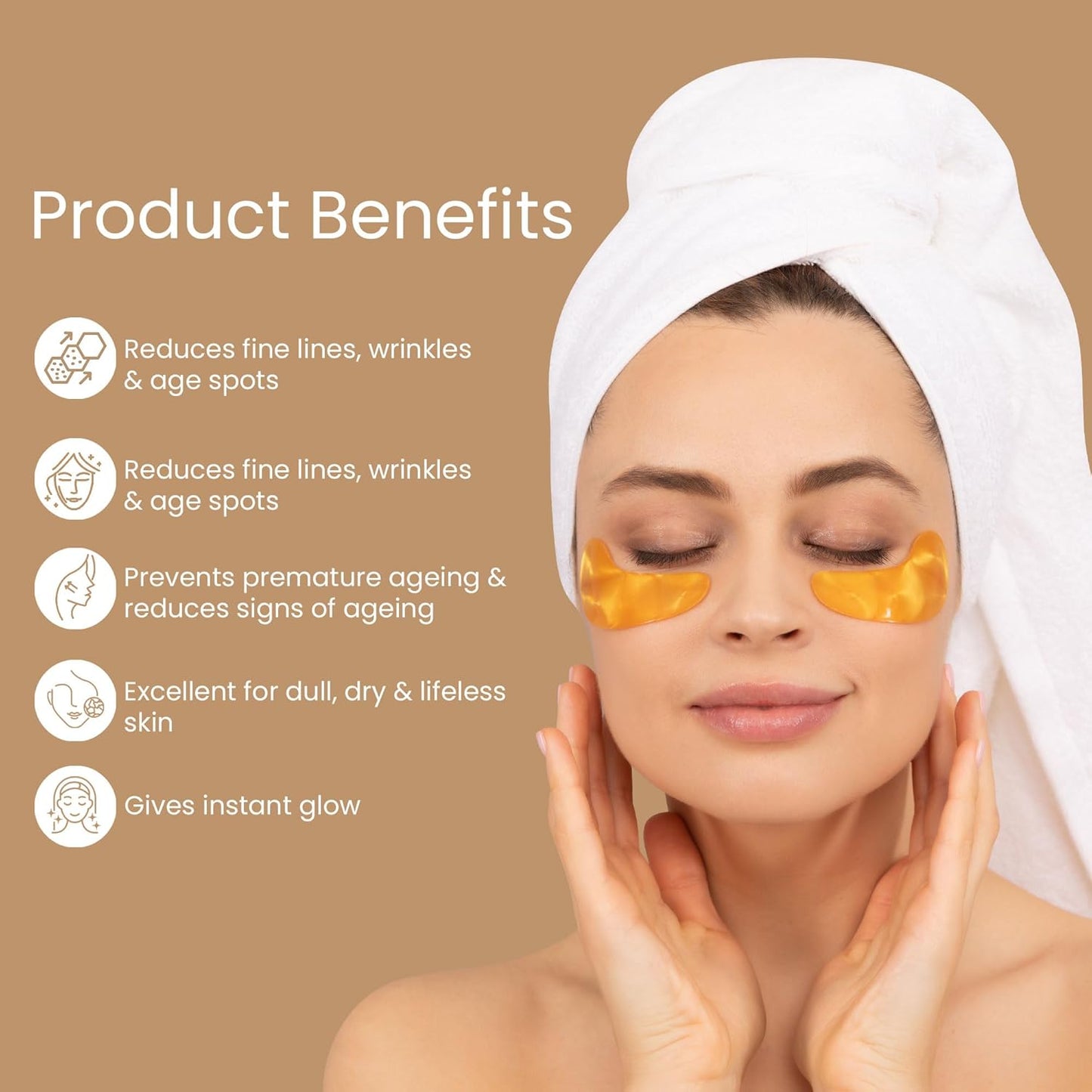 Glamveda Pure Glow Gold Peel Off Mask for Glowing Skin | Reduces Fine Lines, Wrinkles | Remove Blackhead & Pore Care | For Women & Men | No Paraben, SLS | 100gm