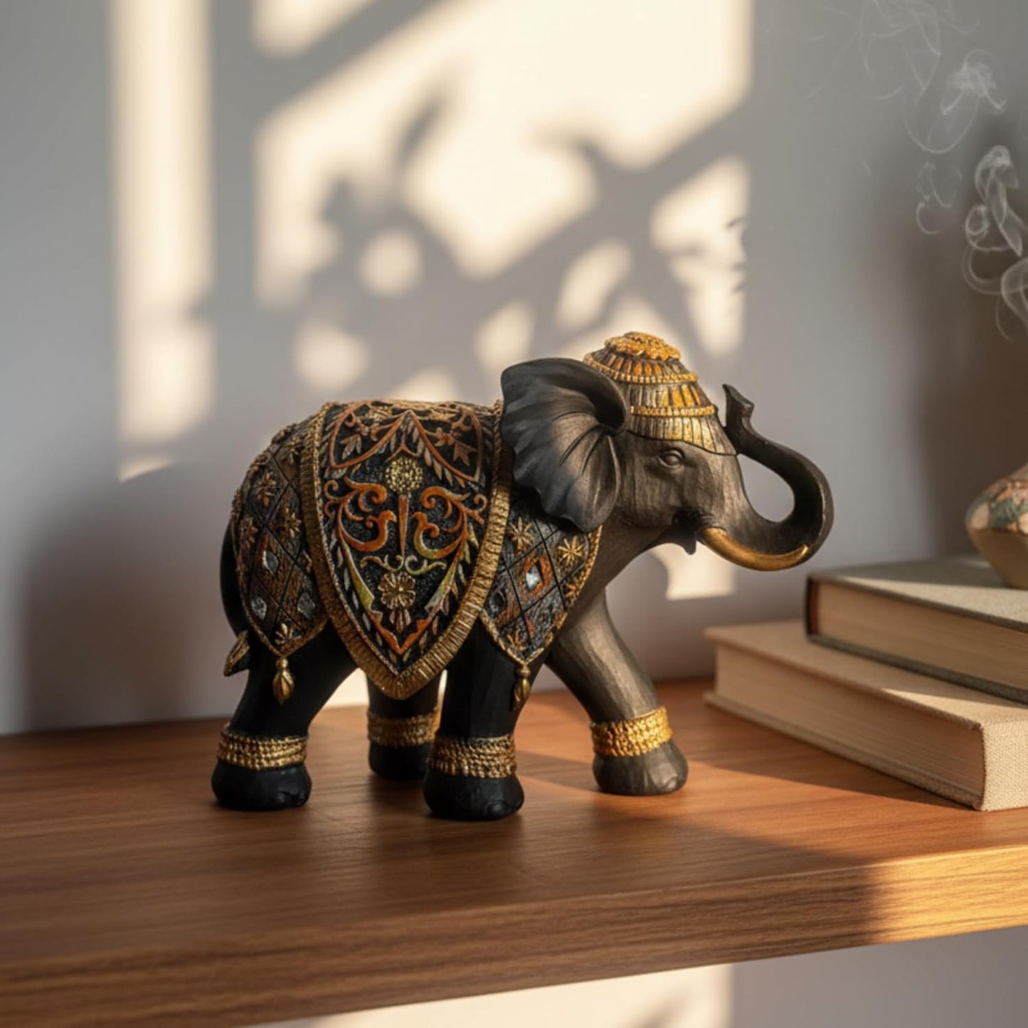eCraftIndia Elephant Statue Showpiece for Home Decor Office Table | Animal Figurines Good Luck Gift for Housewarming Birthday