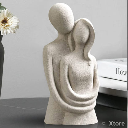 Beautiful Romantic Couple Statue | Ceramic Home Decor (Pack of 1, Off White Color)