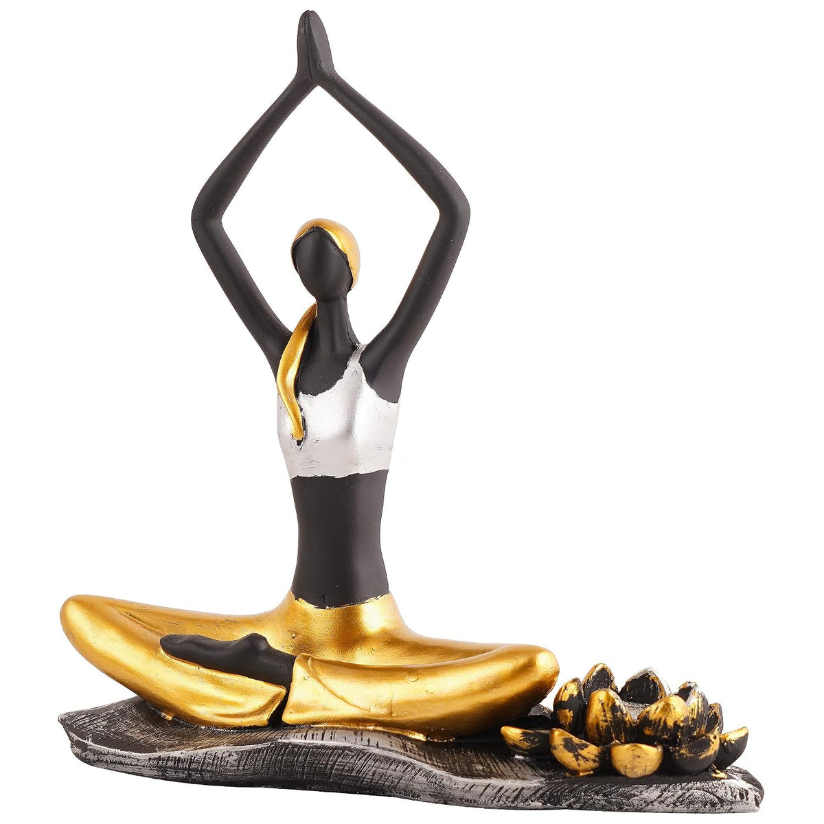 Resin Yoga Lady Home & Office Decor Showpiece (Y1900),Multicolor