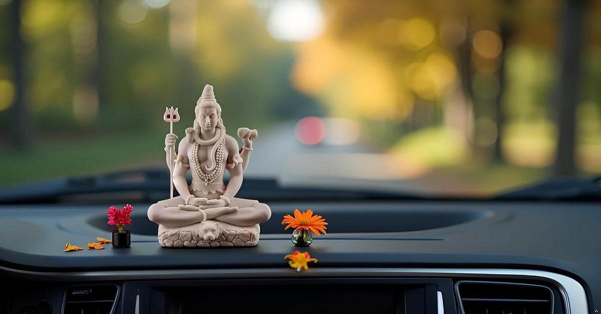White Shiva Matte Finish Decorative Idol – Unique Design for Desk, Car, and Home Décor | Statue Figurine Gift for Office Desk, Puja Room, and Gifting Purposes