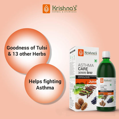 Krishna's Herbal Asthma Care Juice With Goodness of Tulsi & 13 other Herbs for Ease Breathing, Boost Immunity - 1000 ml (Pack of 1)