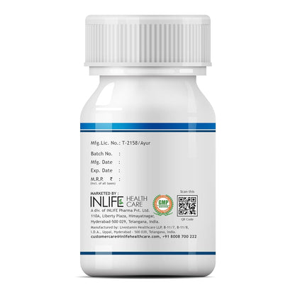 INLIFE Triphala Capsules | Tannins > 15% | Amlaki Haritaki and Bibhitaki | Digestion Support Supplement, 500 mg - 60 Vegetarian Capsules (Pack of 1)