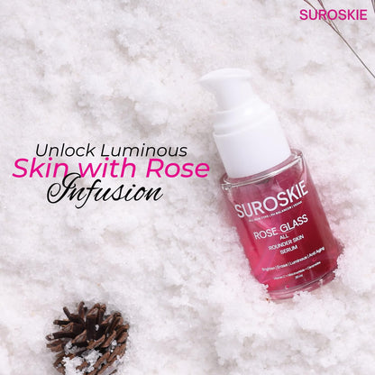 Suroskie Rose Glass All Rounder Face Serum 30Ml | Korean-Inspired Glow | With Vitamin C, Kojic & Hyaluronic Extract | Glowing, Brightening & Hydrated Skin | All Skin Types | Face Serum For Men & Women