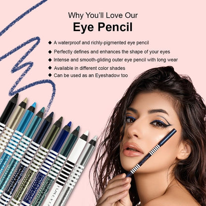 Daily Life Forever52 Waterproof Smudgeproof Smoothening Eye Pencil For Long Lasting Eye Makeup, (Gold - F505)
