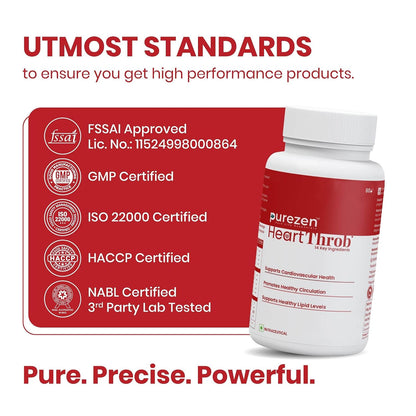 Purezen HeartThrob Heart Health Supplement, 60 Veg Capsules