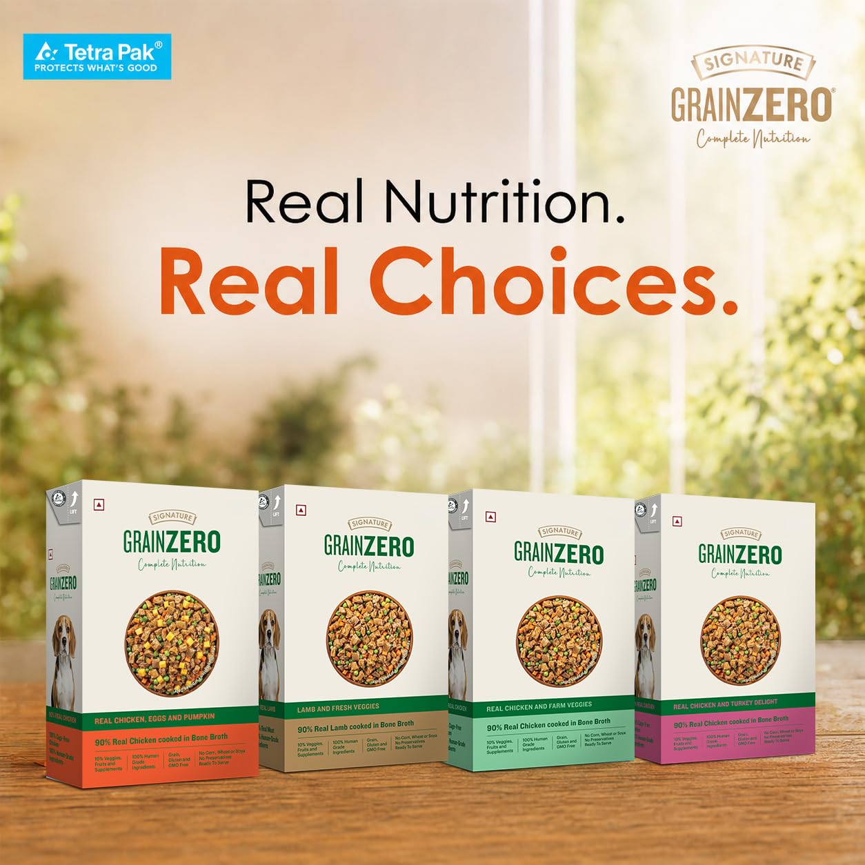 Grain Zero Dog Fresh Food Tetra Pak Real Chicken, Egg & Pumpkin, for Adult & Puppy, 350g | Supports Joint & Health | Immune System | Anti Inflammatory Properties | Ready to Serve | One Pack One Meal