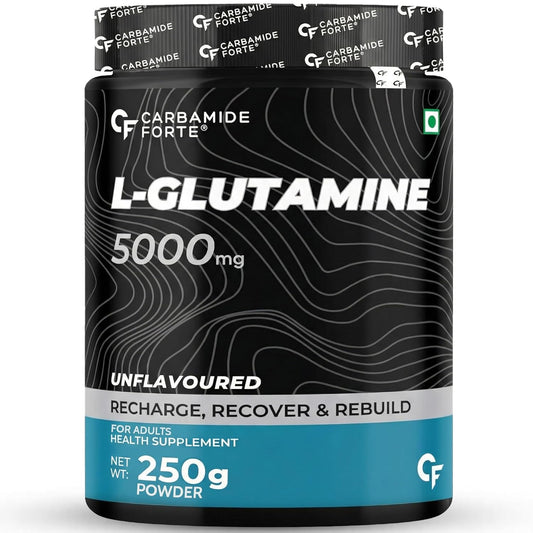 Carbamide Forte L Glutamine Supplement for Men | L Glutamine Powder 5000mg | L Glutamine Supplement | Muscle Recovery Preworkout Supplements For Men - Unflavoured - 250 grams