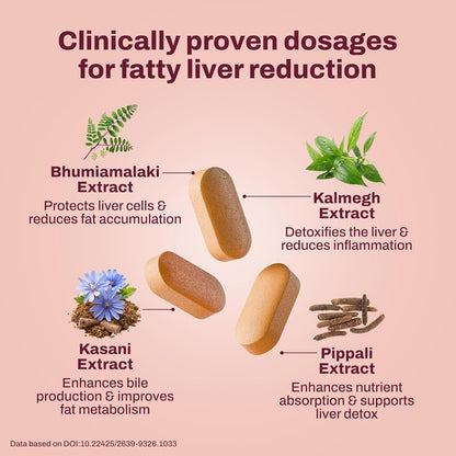 three60+ Advanced Liver Support Tablets | Daily Liver Detox & Fatty Liver Care | Clinically Proven Formula with Bhumiamalaki, Kalmegh & Kasani | Supports Liver Health & Alcohol Detox | 60 Tablet