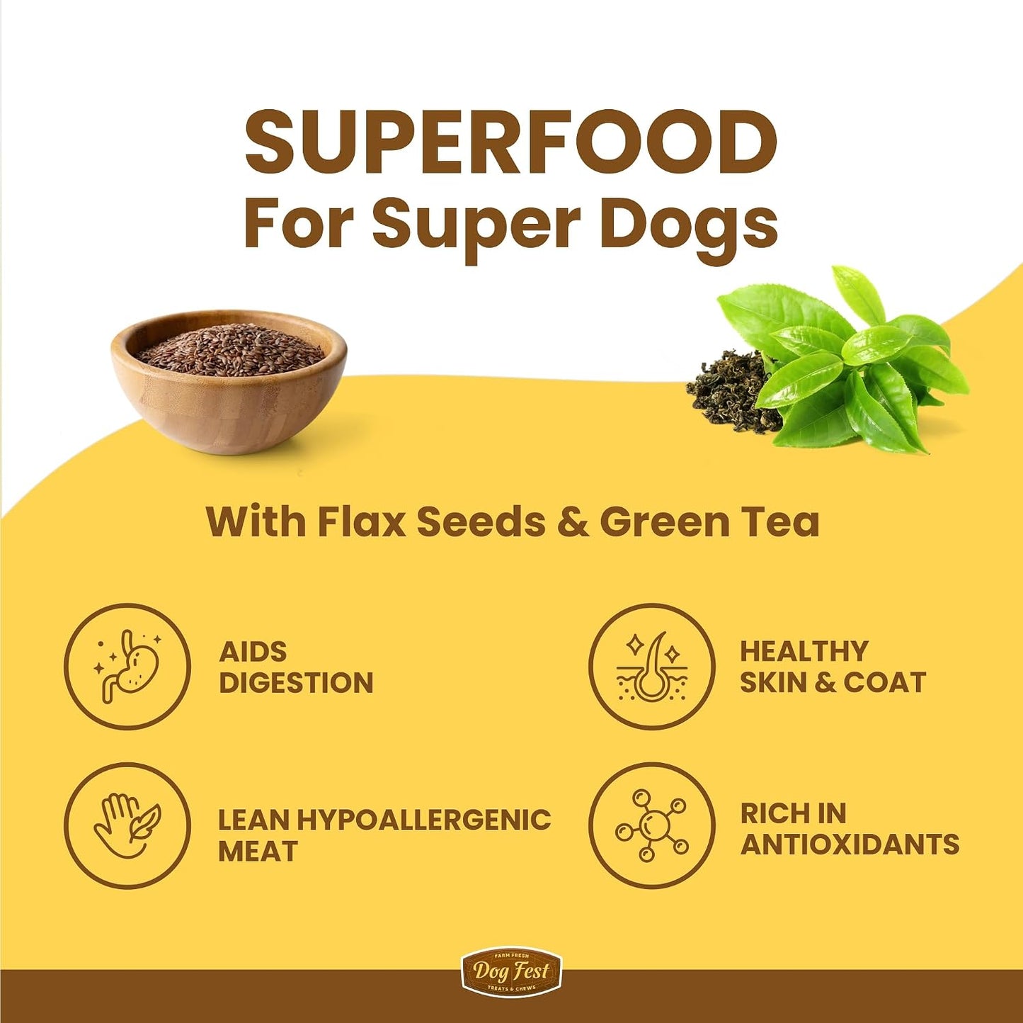 Barkbutler x Dogfest Dog Training Treats, Turkey & Flax Seeds, Superfood Treats for Adult Dogs, Bite-Sized Dog Treat for Puppies, Treats, Aids Digestion & Boosts Immunity