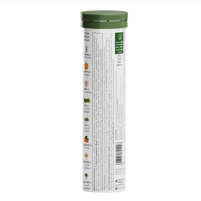 Zephivo Wellbeing Nutrition Daily Greens (15 Effervescent Tablets) | Wholefood Multivitamins with Vitamin C, Zinc, B6 for Immunity & Detox with Organic Certified Plant Superfoods & Antioxidants