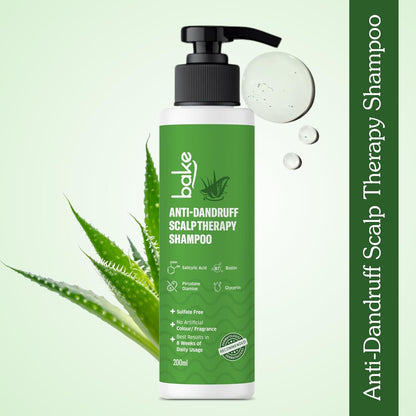 BAKE 2% Salicylic Acid Anti Dandruff Shampoo for Scalp Strengthening, Dry Itchy Scalp, For Men & Women - 200ml