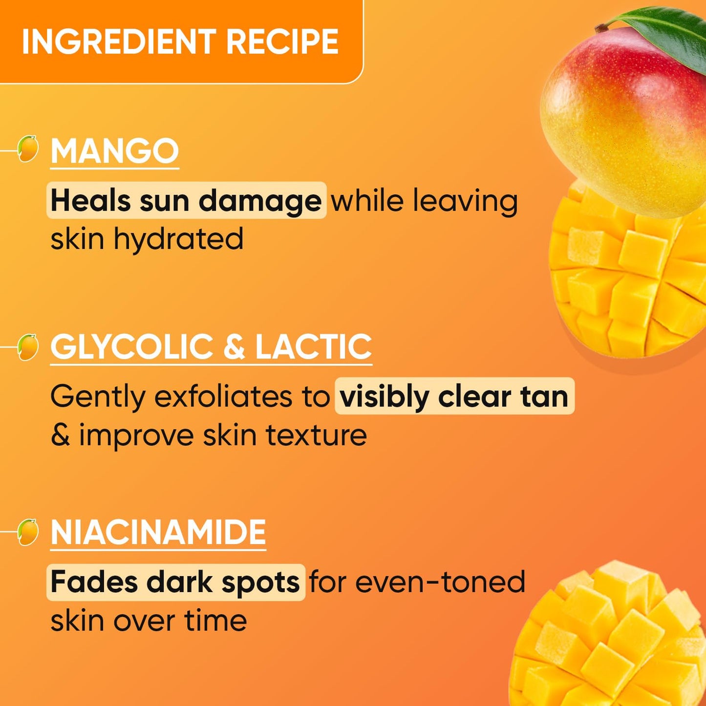 Zephivo Dot & Key Mango Detan Gel Face Wash | Gently Cleanses Skin From Dirt & Oil | Fades Stubborn Tan | For All Skin Types | 100ml
