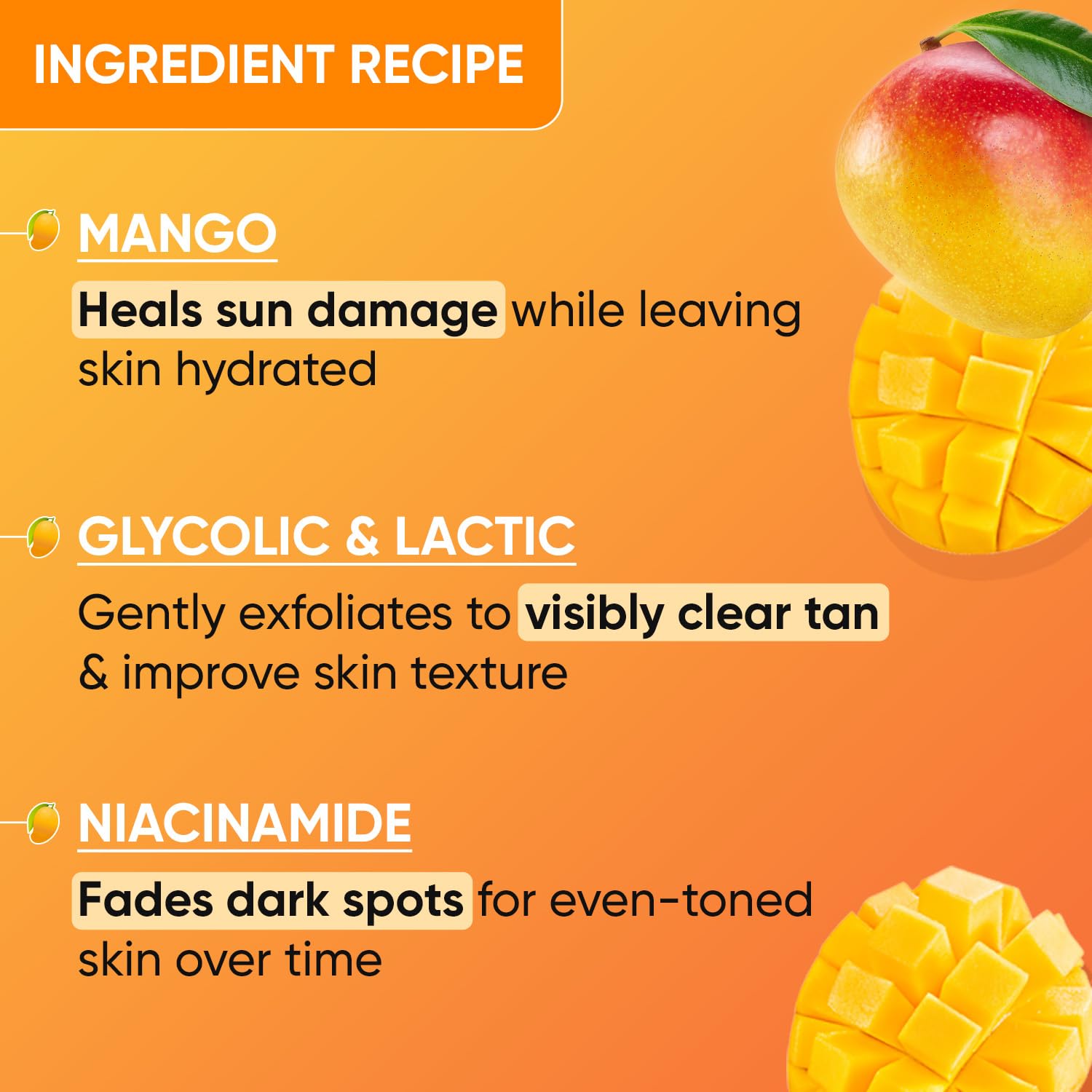 Zephivo Dot & Key Mango Detan Gel Face Wash | Gently Cleanses Skin From Dirt & Oil | Fades Stubborn Tan | For All Skin Types | 100ml
