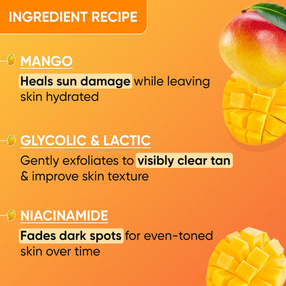 Zephivo Dot & Key Mango Detan Gel Face Wash | Gently Cleanses Skin From Dirt & Oil | Fades Stubborn Tan | For All Skin Types | 100ml

