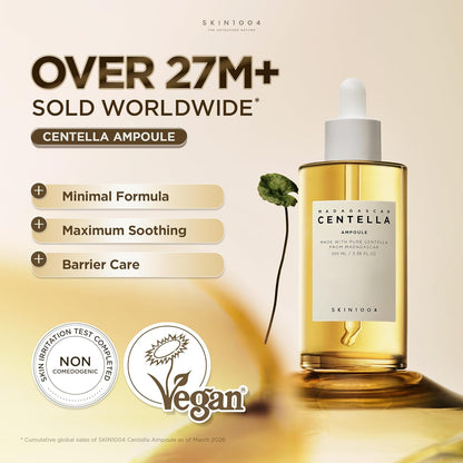 SKIN1004 Madagascar Centella Asiatica Ampoule Facial Serum |100% Centella Asiatica Extract for Soothing Sensitive and Acne-prone Skin, 30ml