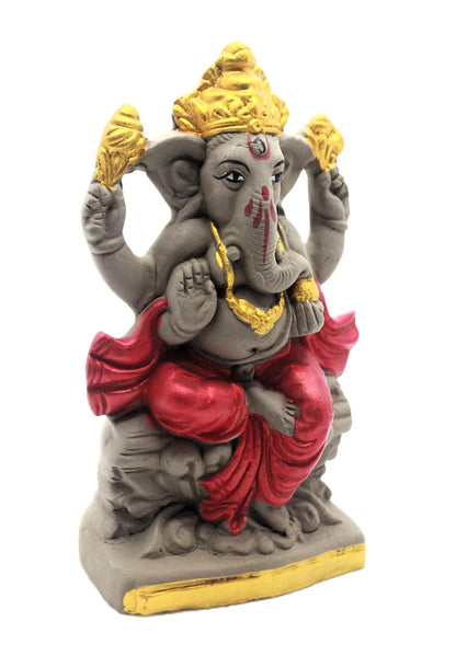 Bossify 100% Clay Eco-Friendly Ganesh Murti Idol for Visarjan 7 Inches | Shadu Mati Ganesh Murti | Ganpati Idol for Home | Ganpati for Ganesh Chaturthi | Home Decor
