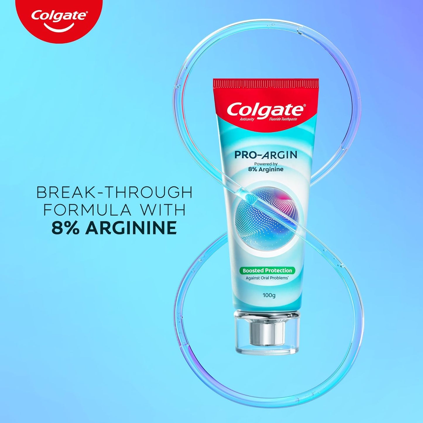 Colgate Pro Argin Toothpaste, Sensitivity Protection in 60 Seconds, 8% Arginine, Boosted Protection against Sensitivity, Enamel Damage, Oral pH, Cavities (100g)