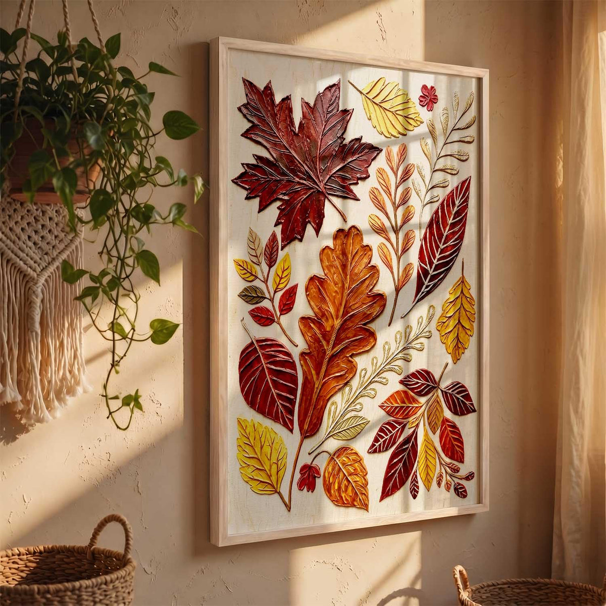 Abstract Floral Art WALL Framed Painting | Big Aesthetic WALL Framed Paintings for Living Room Bedroom Wall Decor (19x25 inch)