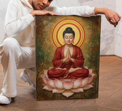 Canvas Buddha Paintings, Multicolor, Abstract, 58.0 X 45.0 cm