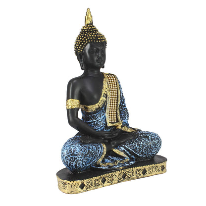 Buddha Showpiece (22cm x 16 cm x 6 cm, Blue) - Polyresin