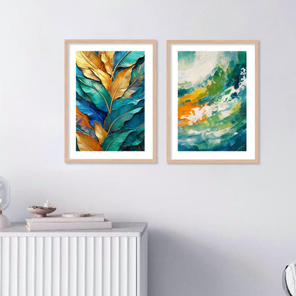 Premium Digital Paintings with Frame for Home Decoration - Painting for Living Room Bedroom Office - Painting for Wall Decoration - Pack of 4 (E)
