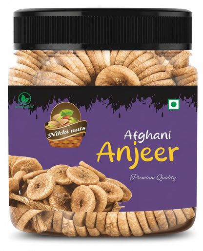 NIKKI NUTSS Premium Afghani anjeers Dry Fruit 200 Gram | Natural Figs & Dried Fig Rich in Vitamins, Fiber, Calcium & Iron Ideal for Healthy Snacking Dieting & Breakfast Non-GMO, Low Fat 200 Gram