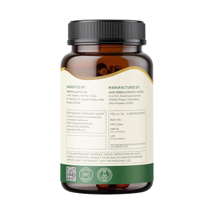 Wellwith (Ayuzera) Organic Wheat Grass Capsules 60 Capsules (Pack of 1) – 500mg | Natural Superfood for Detox, Immunity & Energy | Antioxidant Support | Vegan, Non-GMO