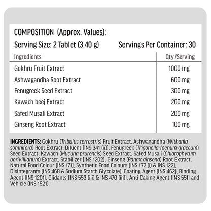 HealthKart hk vitals Testo Bold (60 Tablets) | Testosterone Booster for Men| For Energy, Stamina, & Strength