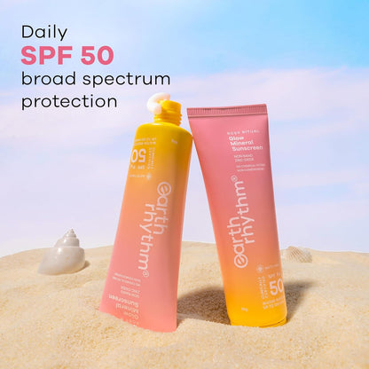 Earth Rhythm Rosy Ritual Glow Mineral Matte Sunscreen SPF 50 PA++++ No White Cast in Vivo Tested