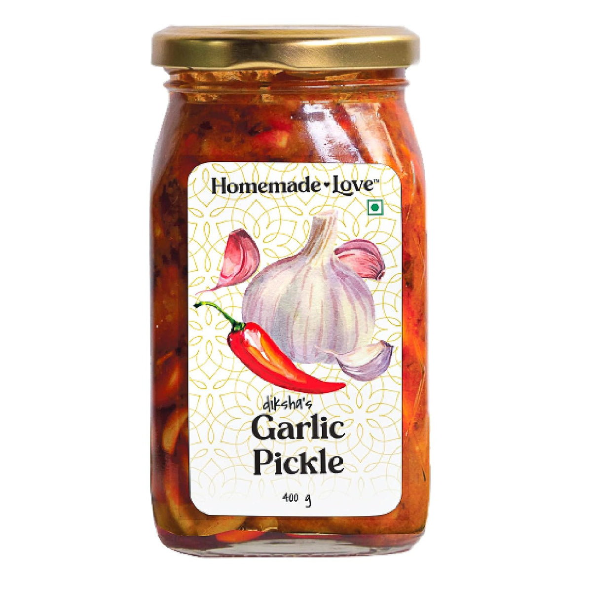 Homemade Love Garlic Pickle | Spicy Lasun ka Achaar Made with Raw Garlic, Ginger, Hing, and Spices