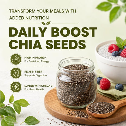The Free Farm Premium Raw Chia Seeds | 200 G | Protein Rich | Source of Calcium | Superfood for Weight | Omega-3 Fatty Acids