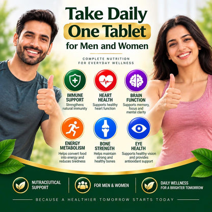 RUDRAG Essential 30 Multivitamin & Minerals & Premium Nutrients Tablets for Women and Men