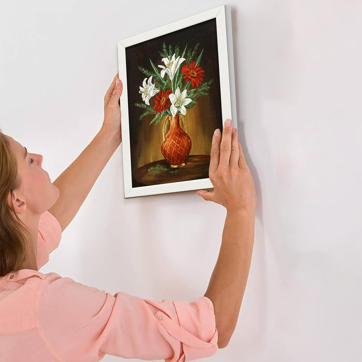 Framed Art Painting For Home, Living Room, Hall | Traditional Paintings With Frame For Home Decor (Floral D5)