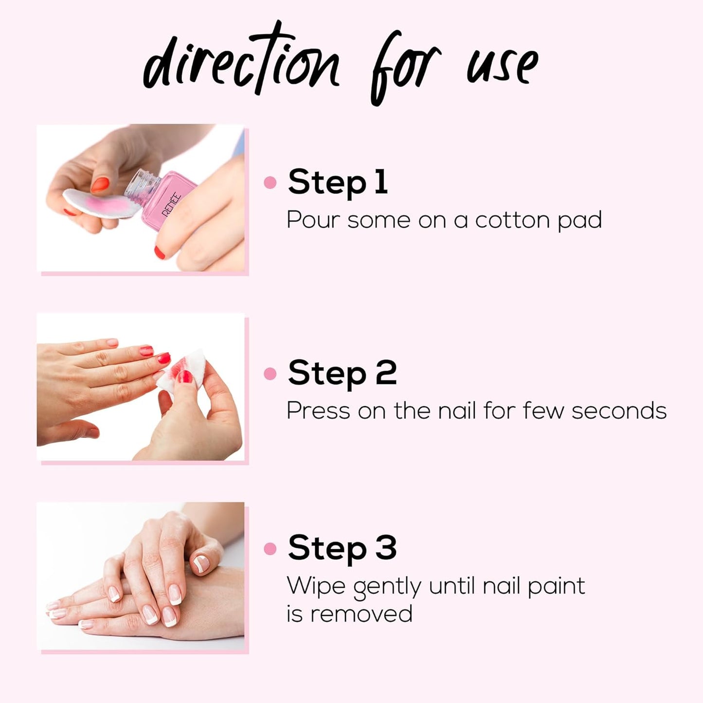 RENEE Nail Paint Remover, 30ml - Moisturizing, Acetone Free, with Vitamin E & Glycerin for Nourished, Stain Free Nails - Quick, Effective, Gentle Nail Polish Remover for All Types of Nail Polish