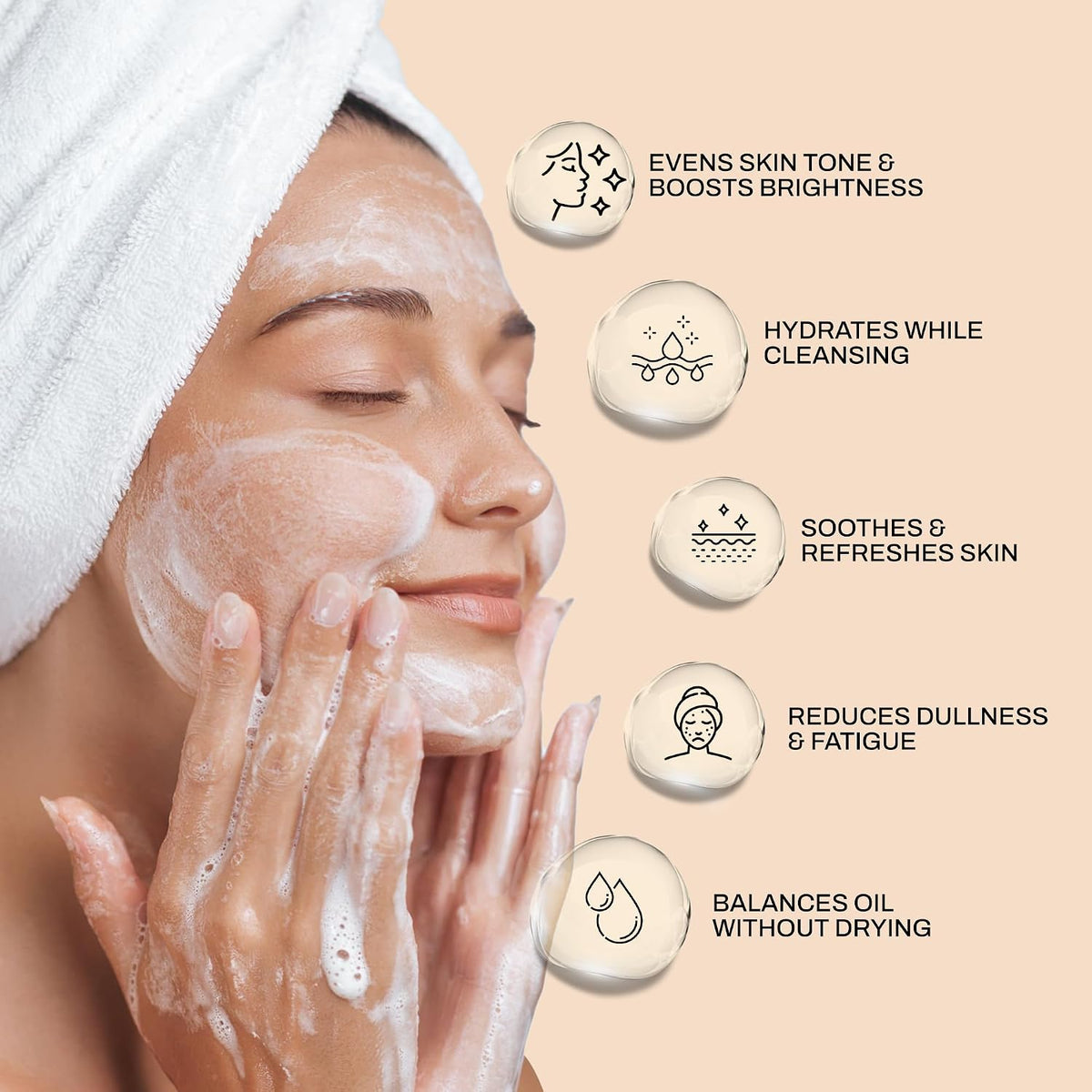 Ashpveda Ayurvedic Face Wash Cleanser with Kashmiri Saffron & Neem Gentle Exfoliating Cleanser, Removes Oil & Dirt, Hydrates & Refreshes Skin (100ml)