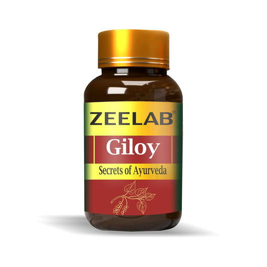 Zeelab Giloy supplement bottle with gold cap on a white background