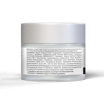 Wellwith by Ayuzera Nourishing Night Cream with SPSH with Hyluronic Acid and Sea Buckthorn Berry (50ml, Pack of 1)