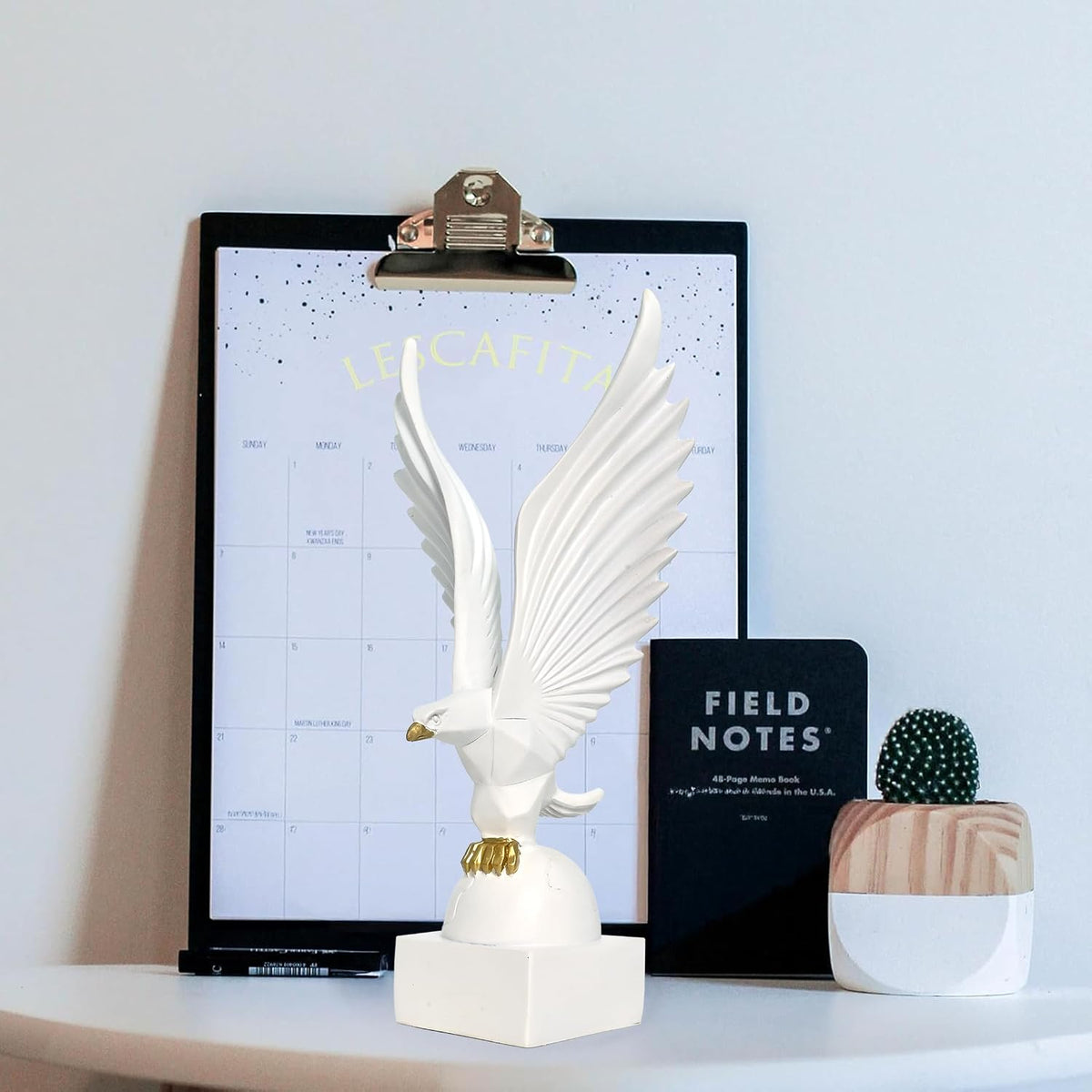 Resin Big Eagle Statue for Home and Office Decor | Aesthetic Showpiece and Decorative Sculpture | 6X6X25 CM
